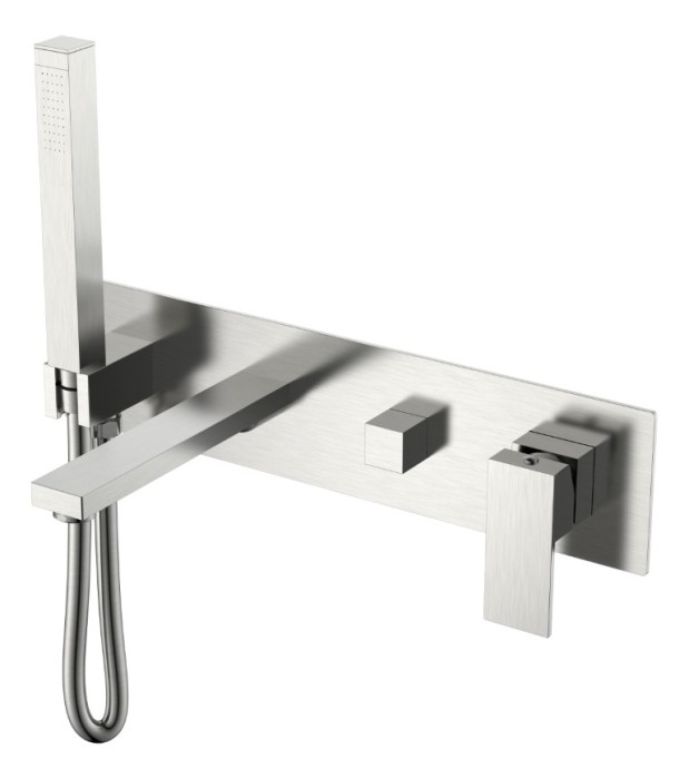 Смеситель для ванны, Brushed Nickel, Qubic Boheme 474-2-NB