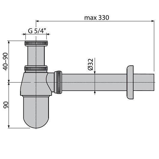 Сифон для раковины AlcaPlast A431 цвет: хром