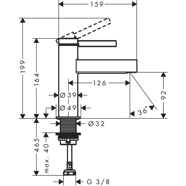 Кран для холодной воды без сливного гарнитура, Hansgrohe Finoris, хром арт. 76013000