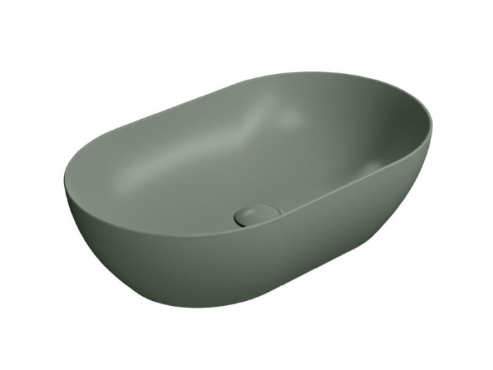 Раковина накладная 60х37х16 см, цвет agave matte, санфаянс, Color-elements GSI арт. 883404