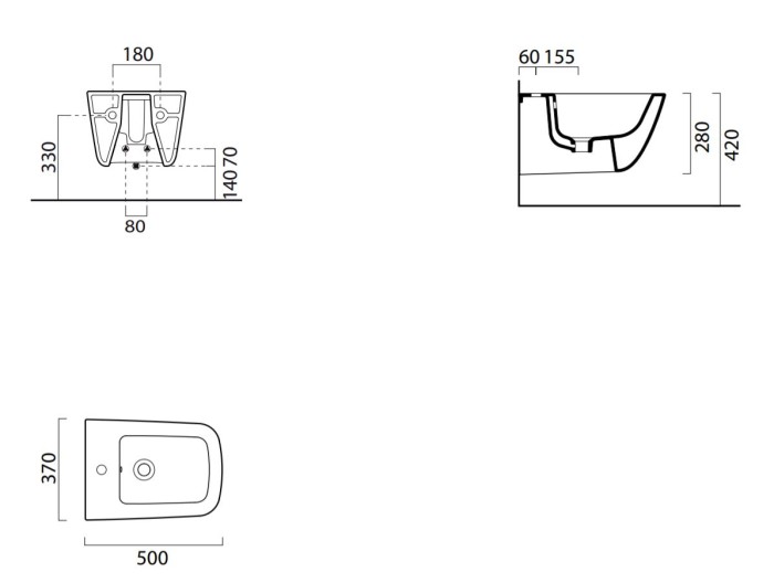Биде подвисное 37х50 см, GSI Sand арт. 9064111