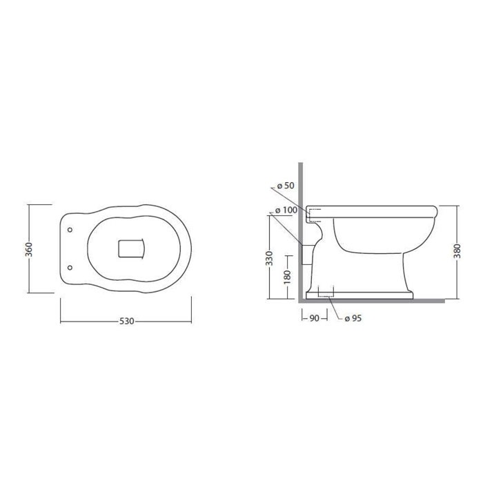 Унитаз напольный 36х55см, Bristol белый/хром, Tiffany World - TWBR02bi TWBR16bi 754590cr TWBRF105 757390