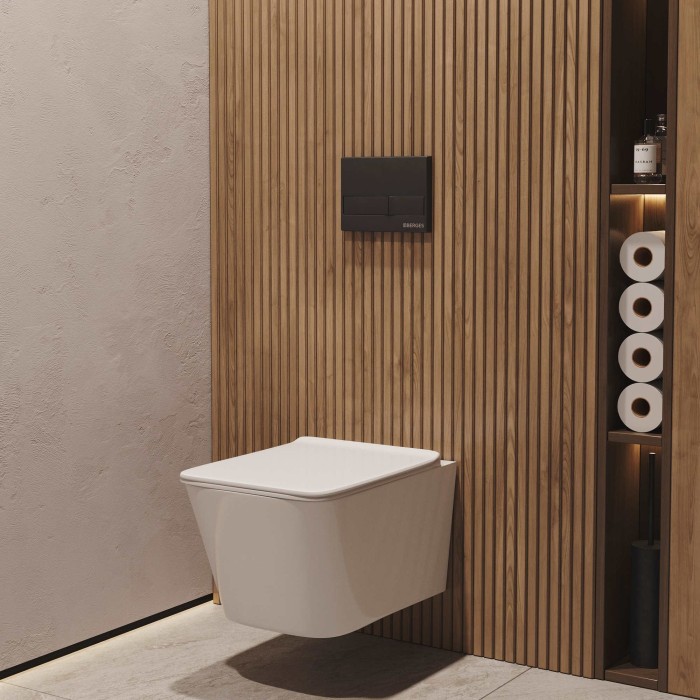 Унитаз подвесной 52 см, сиденье дюропласт, микролифт, быстросьем, Berges Sigma арт. 082254