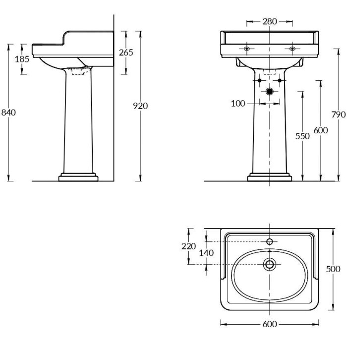 Раковина подвесная 60x50см, Pompei Kerama Marazzi, белый - PO.wb.60