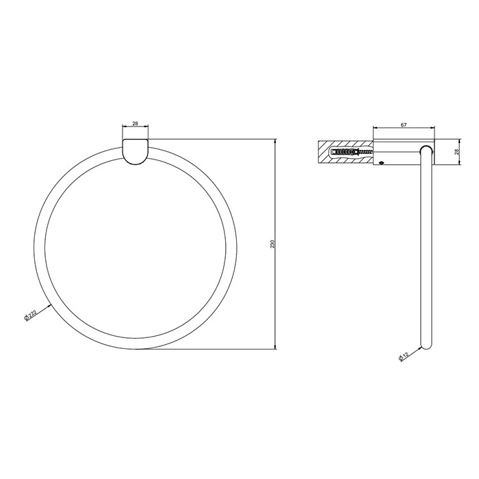 Полотенцедержатель кольцевой, подвесной, Gessi Rilievo, nero xl арт. 59509#299