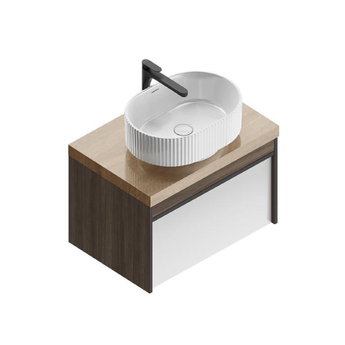 Тумба подвесная 70см с ящиком 1+1, Modula Kerama Marazzi, белый - MO.70.1+1\AR