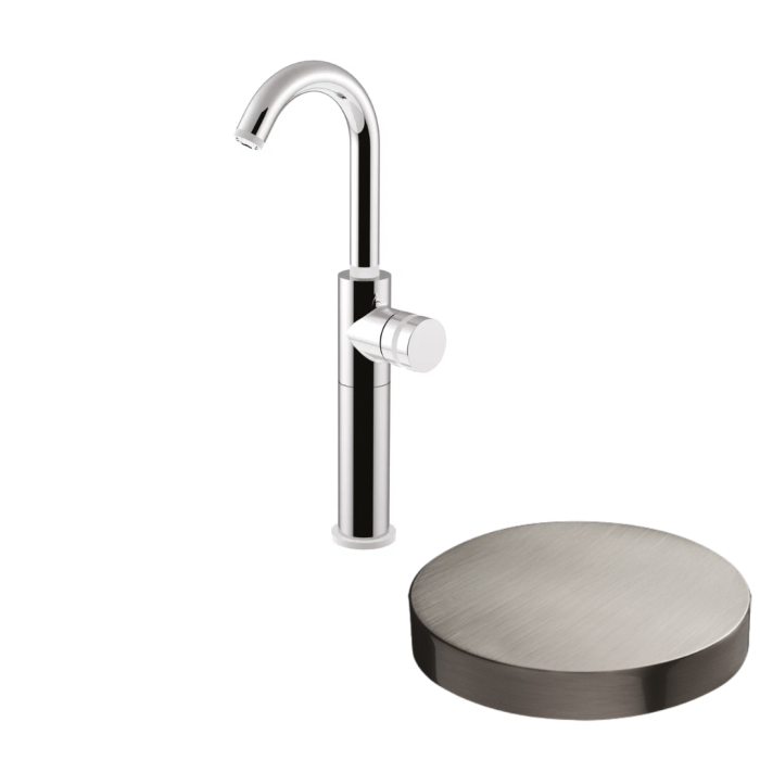 Смеситель для раковины, поворотный излив, однорычажный, Giulini My ring, никель матовый арт. MR0085H/SCNKO