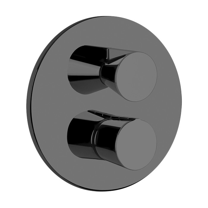 Смеситель для душа, встраиваемый, термостатический, Gessi Cono, black metal brushed pvd арт. 45134#707