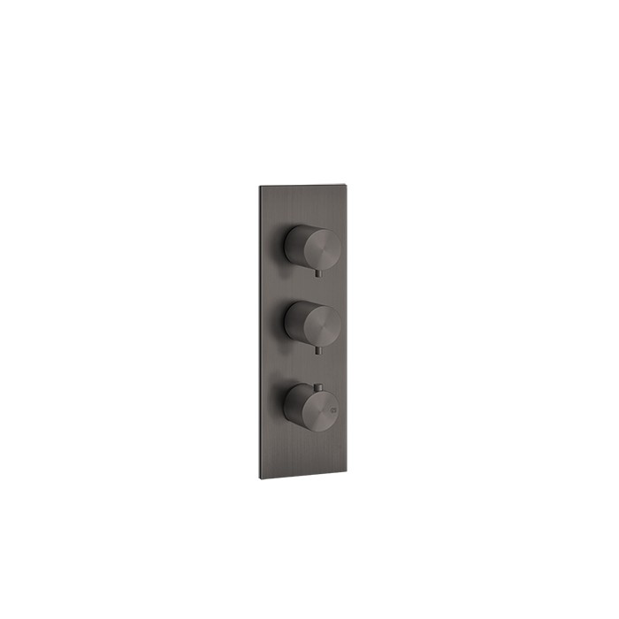 Встраиваемый термостатический смеситель на 2 источника, резьба 3/4", Gessi 316, brushed black metal pvd арт. 54514#707