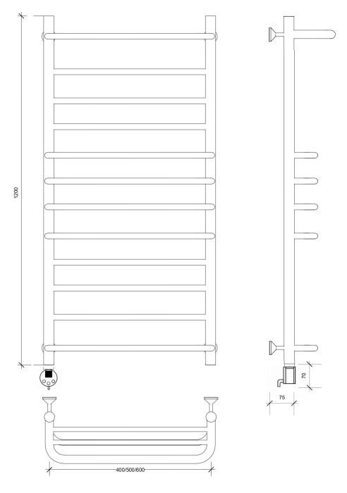 Полотенцесушитель электрический 120x50 Верона 2 Secado арт. 4673739234891