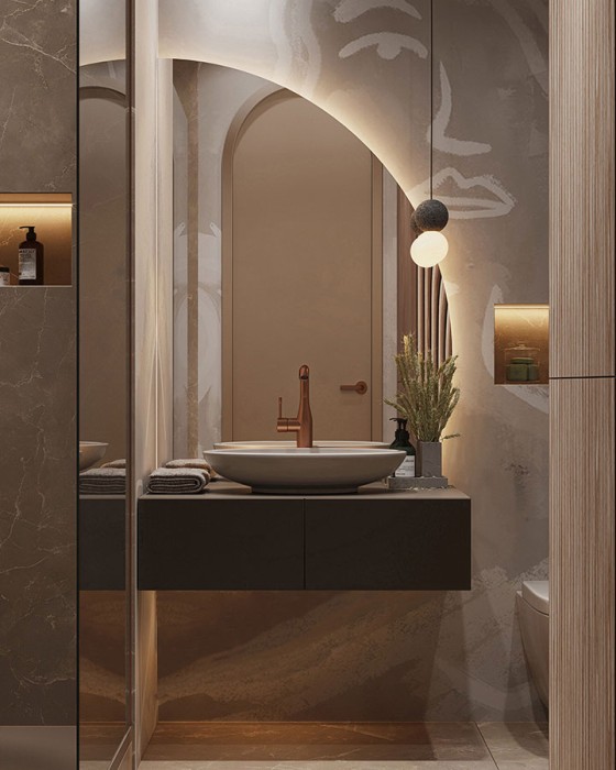 Зеркало 686х1097 правое, c подсветкой и диммером, бесконтактный сенсор, Azario Mario - LED-00002541