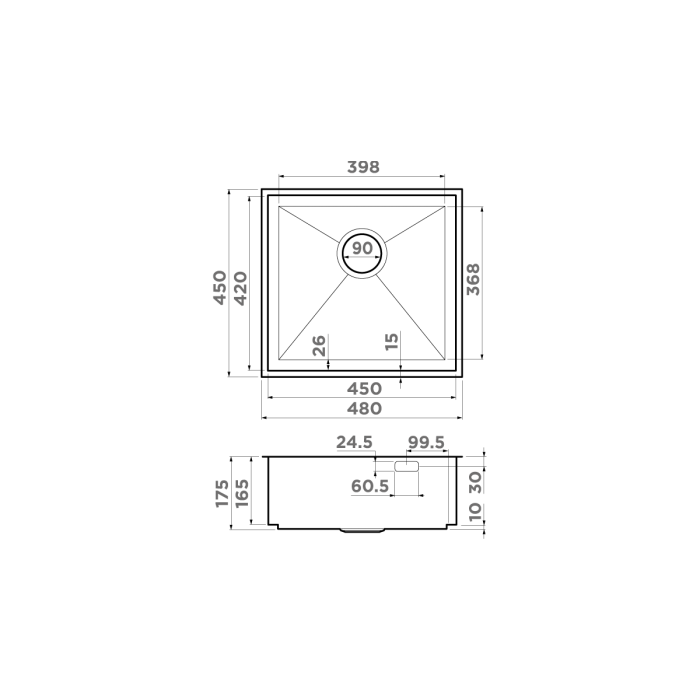 Кухонная мойка Omoikiri Kasen 48-26-INT-IN нерж. сталь, цвет нержавеющая сталь арт. 4997056