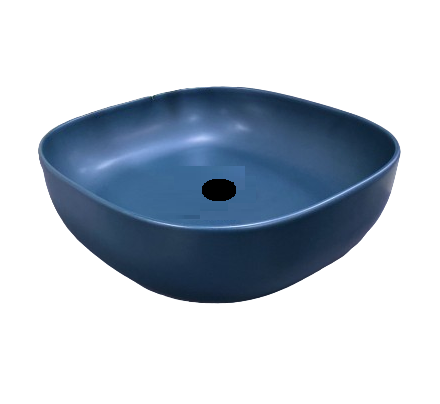 Раковина накладная, без перелива, без отверстий, цвет синий матовый, Scarabeo Glam - 1806 56