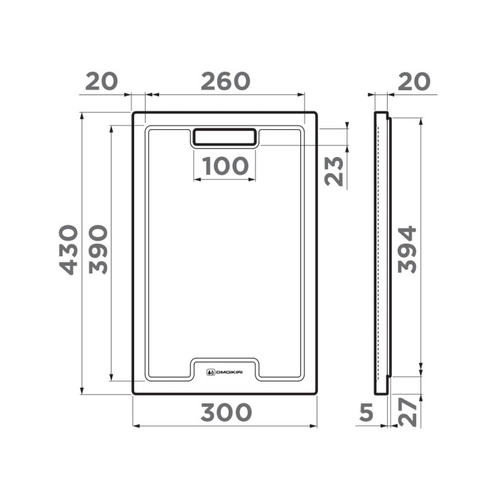 Разделочная доска Omoikiri CB-01-WOOD, арт. 4999005