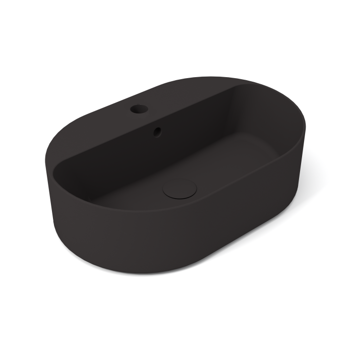 Накладная раковина с отверстием под смеситель, 60x40x17 cm, Olympia ceramica Open, черный матовый арт. OPE42OV60123