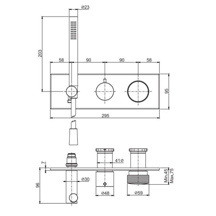 Fima Carlo Frattini Смеситель для душа, встраиваемый, с переключателем на 2 выхода, с ручным душем, Texture Collection, F5619WX2XOR цвет: золото