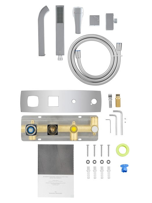Смеситель для ванны встраиваемый, Wonzon & Woghand Flex, WW-88889072-CR цвет: хром
