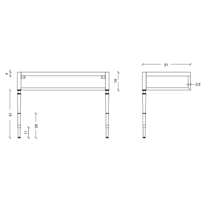 Консоль 100 чёрная, Boheme Vogue - 890-B