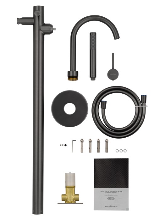 Смеситель для ванны напольного монтажа, Wonzon & Woghand Stick, WW-88649017-BGM цвет: графит