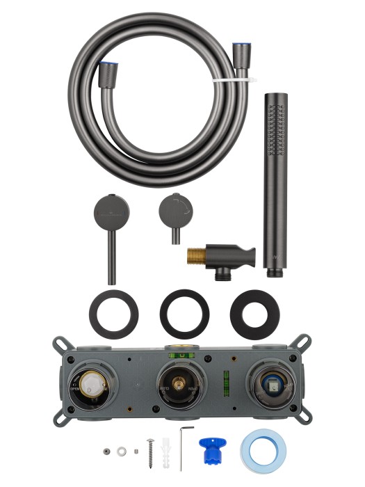 Смеситель для душевой системы встраиваемый, Wonzon & Woghand Stick, WW-838017-BGM цвет: графит