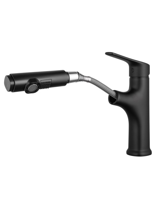 Смеситель для раковины с выдвижным изливом, Wonzon & Woghand, WW-AE4151-MB цвет: черный