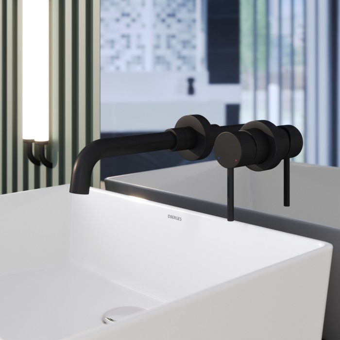 Смеситель для раковины, рычажный, BERGES Ventas, черный арт. 076012