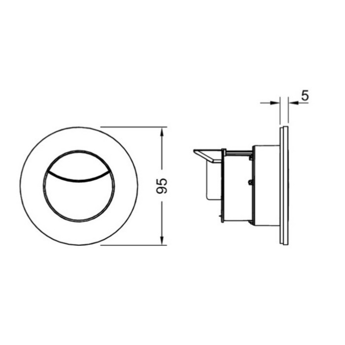Панель смыва, 2 клавиши, круглая, цвет: хром матовый, flushpoint TECE арт. 9240983