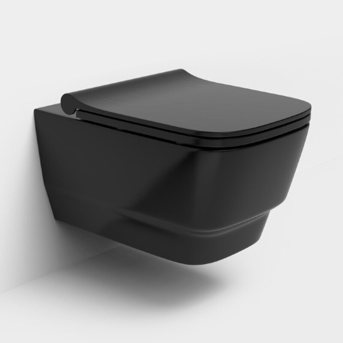 Унитаз подвесной, (без крышки), черный, Bello Boheme 971-B