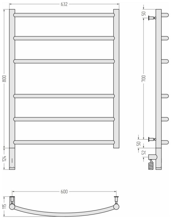 Сунержа Электрический полотенцесушитель 1200x500, Галант 3.0, 051-5800-8060 цвет: состаренная латунь