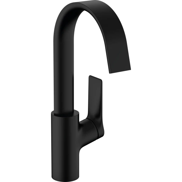Смеситель для раковины с поворотным изливом со сливным гарнитуром, Hansgrohe Vivenis, черный арт. 75030670