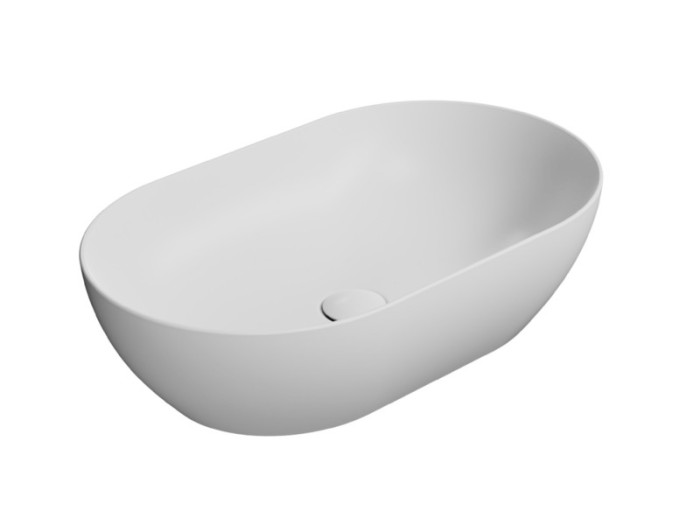 Раковина накладная 60х37х16 см, матовая, санфаянс, Color-elements GSI арт. 883409