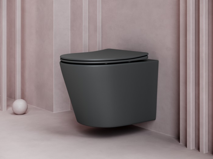 Подвесной унитаз с сиденьем Ceramicanova Balearica, серый арт. CN6000MDH