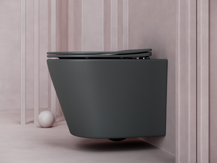 Подвесной унитаз с сиденьем Ceramicanova Balearica, серый арт. CN6000MDH