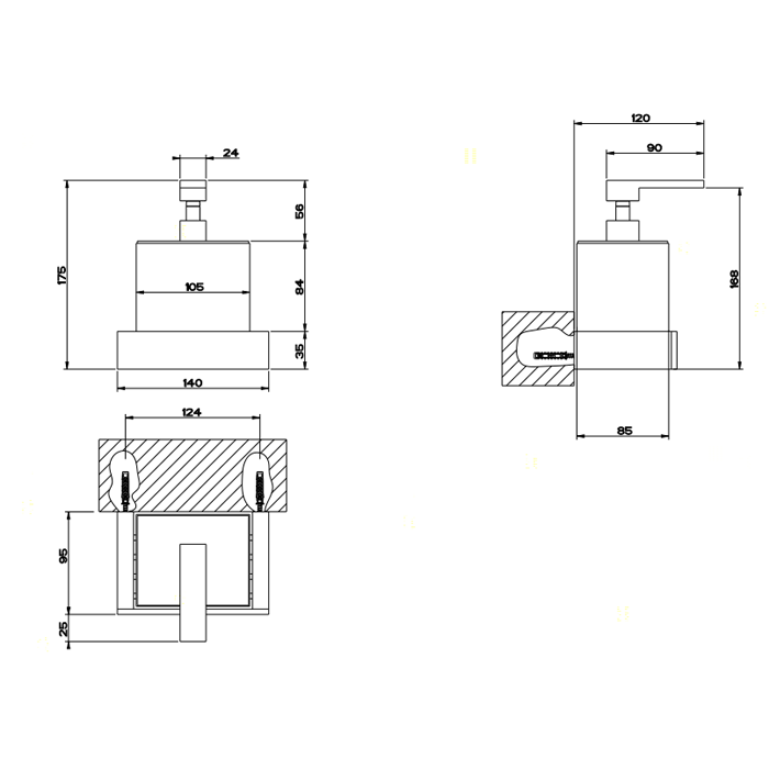 Дозатор для жидкого мыла подвесной, Gessi Rettangolo, хром/белый арт. 20813#031
