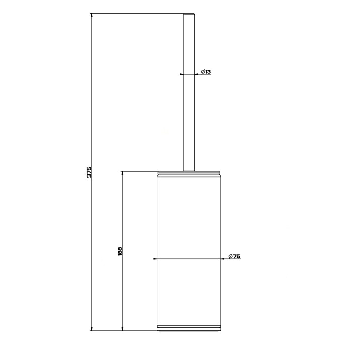 Ершик напольный, Gessi 316, шлифованная сталь/белый арт. 54743#239