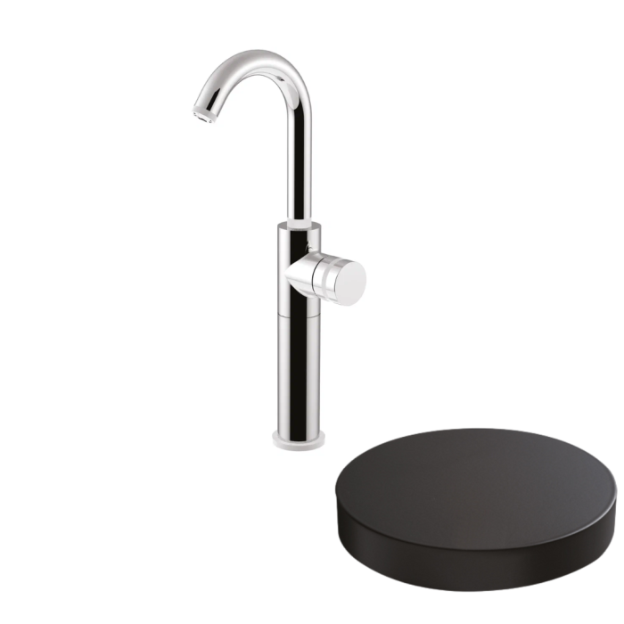 Смеситель для раковины, поворотный излив, однорычажный, Giulini My ring, черный матовый арт. MR0085H/SCNO