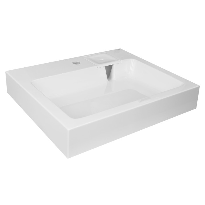 Раковина Etna NEW 600х500х100 литьевой мрамор, сифон в комплекте, белая, Azario Etna - CS00086607