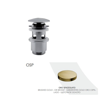 Донный клапан Up&amp;Down 1”1/4, Giulini, золото брашированное арт. 5102LOSP