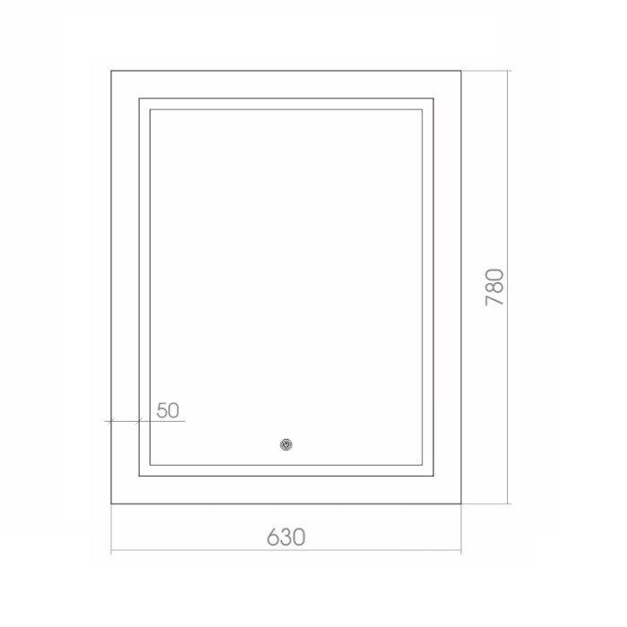 Зеркало LED 630х780 золото, c подсветкой и диммером, сенсорный выключатель, Azario Марсель - ФР-00000968