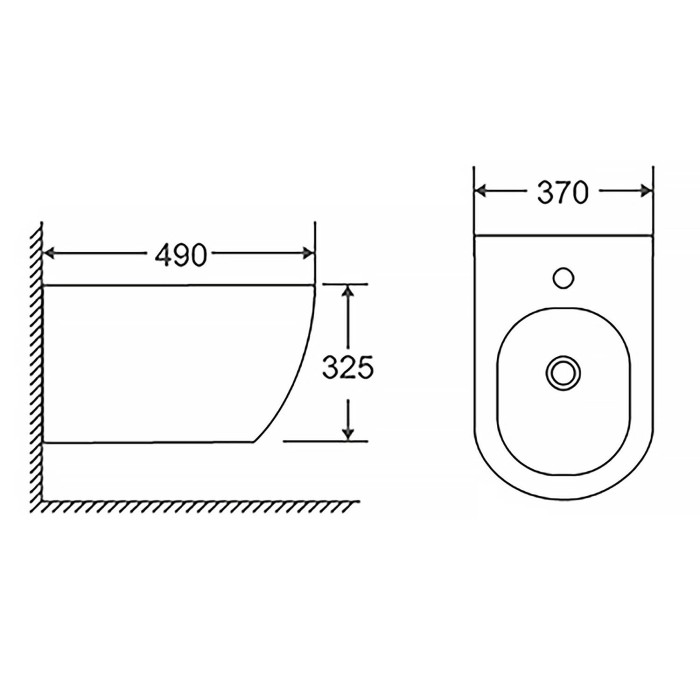 Биде подвесное 370х490х325 цвет белый, Azario MORANO - AZ-450WB
