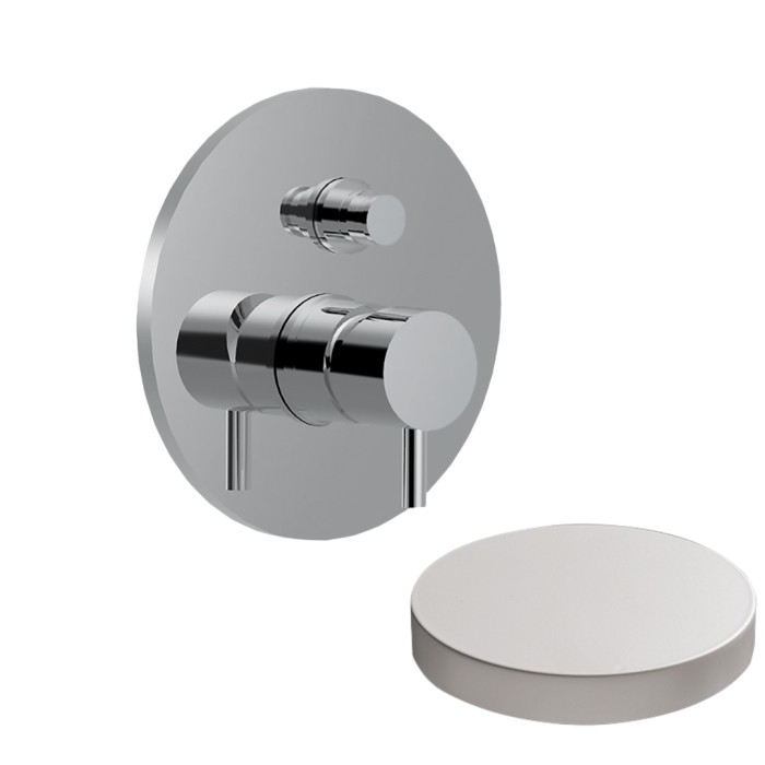 Внешняя часть смесителя для душа встраиваемого, на 2 режима, с кнопкой-переключателем, Giulini My future, белый матовый арт. 5963EPBO