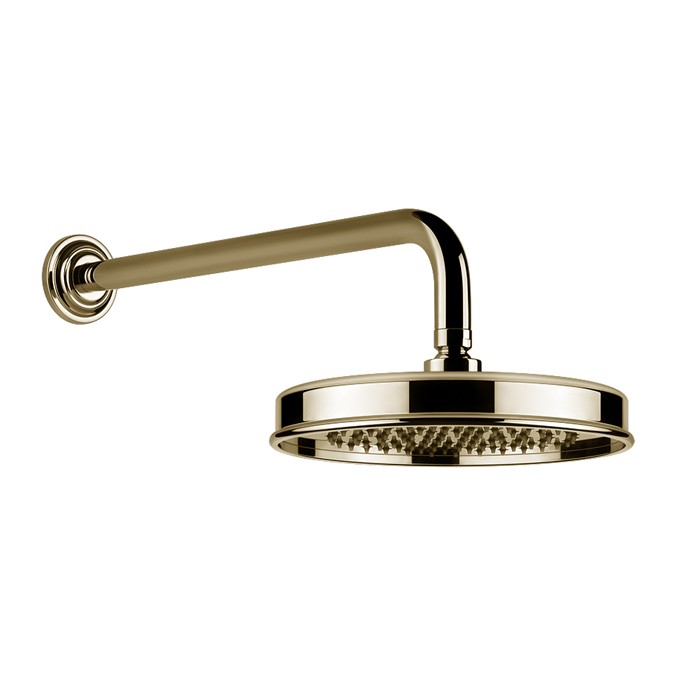 Верхний душ d200 мм., с настенным держателем 389 мм., Gessi Venti20, brass pvd арт. 65148#710