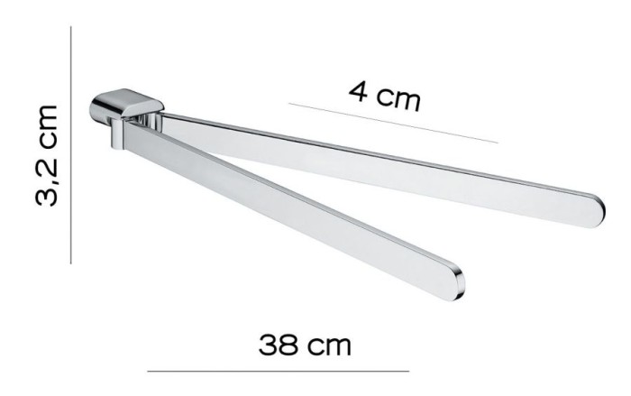 Полотенцедержатель двойной поворотный Azzorre Gedy, A123(13) цвет: хром