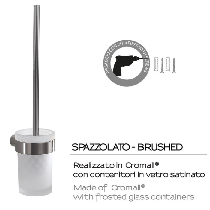 Настенный стеклянный ёрш Pirenei Gedy, PI33/03(38) цвет: хром