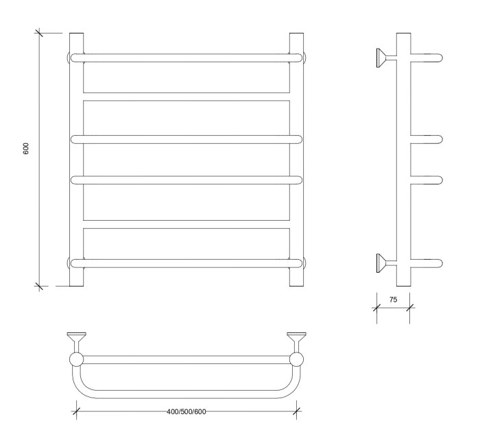 Полотенцесушитель водяной 60x40 Верона 1 (хром) Secado арт. 4603777445904