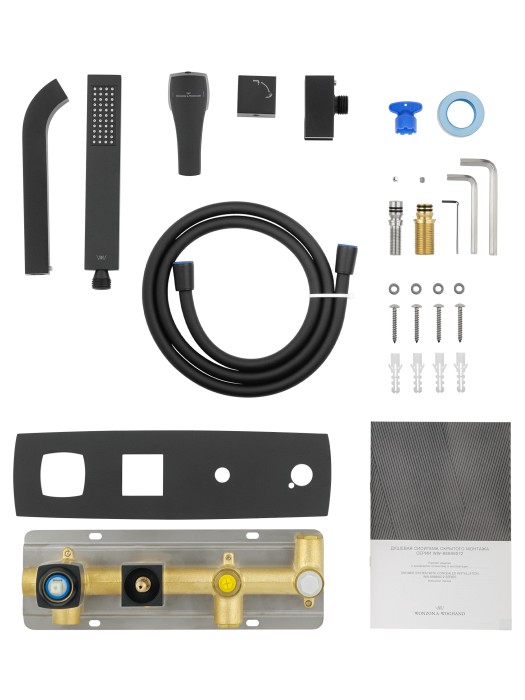 Смеситель для ванны встраиваемый, Wonzon & Woghand Flex, WW-88889072-MB цвет: черный