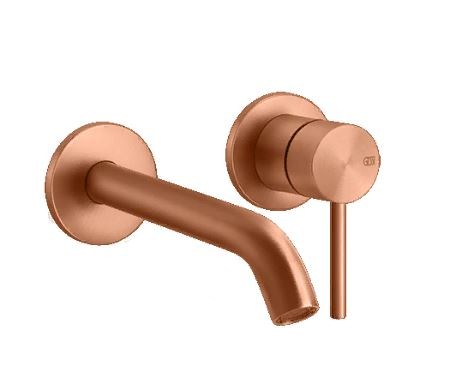 Встраиваемый смеситель с изливом 200-170мм (внешние части), Gessi 316, brushed copper pvd арт. 54086#708