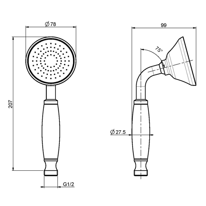 Fima Carlo Frattini Ручной душ, Wellness, F2104CR цвет: хром