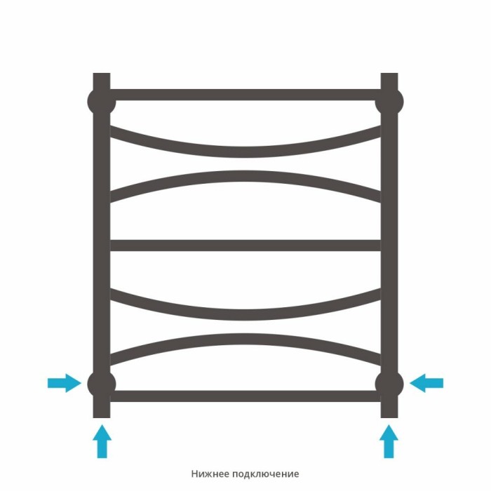 Сунержа Водяной полотенцесушитель 600x500, Ажур, 30-0255-6050 цвет: матовый белый