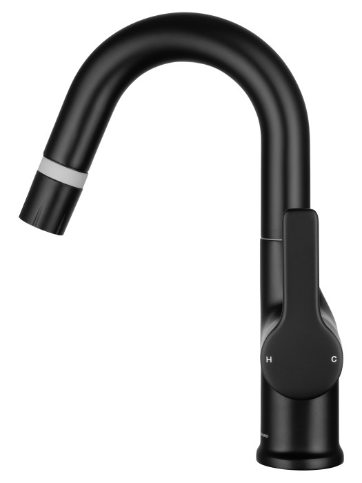 Смеситель для раковины с выдвижным изливом, Wonzon & Woghand, WW-FE01L212-MB цвет: черный